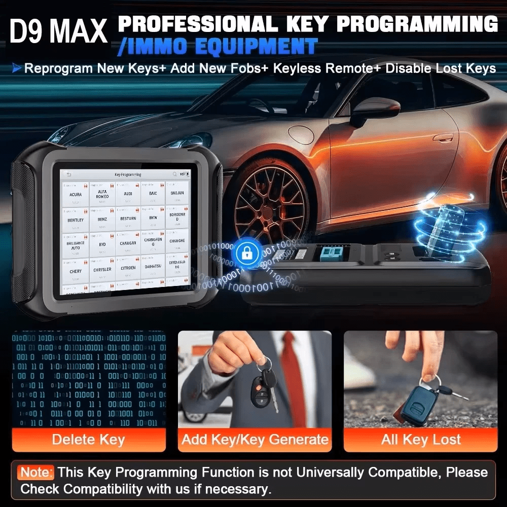 XTOOL D9 MAX Automotive Diagnostic Scanner, Bluetooth Full System Bi Directional Scan Tool, J2534 Repr0gramming Tool, Topology Mapping, 45+ Resets, with KC501 KS-1 Key Fob Programmer