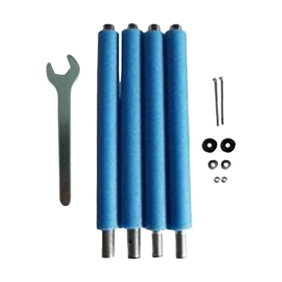 DYNWAVECA 4 Pieces Trampoline Poles Railing Fence Enclosure Straight Tube Sponge Tubes Padding Protective Steel Pipe with Foam Sleeves 1.96m