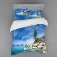 thumbnail image 1 of Ambesonne Nautical Bedding Set 4 Pcs, Seascape Lake Tahoe, Queen, Blue Grey, 1 of 3
