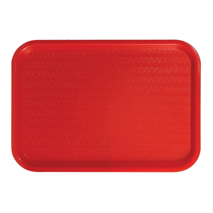 Fast Food Tray, 10" x 14", Red,12 packs