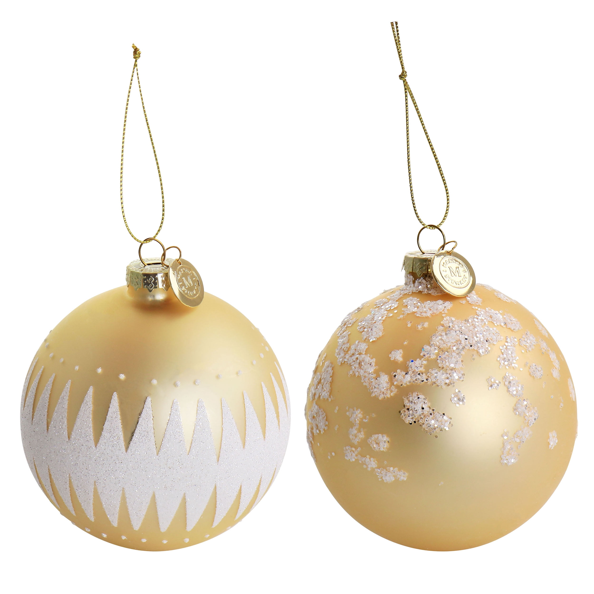 Martha Stewart Holiday Ball Ornament 4 Piece Set in Gold