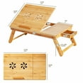 thumbnail image 3 of Gymax Bamboo Laptop Desk Multi-Position Adjustable Bed Tray w/Drawer Heat Dissipation, 3 of 6