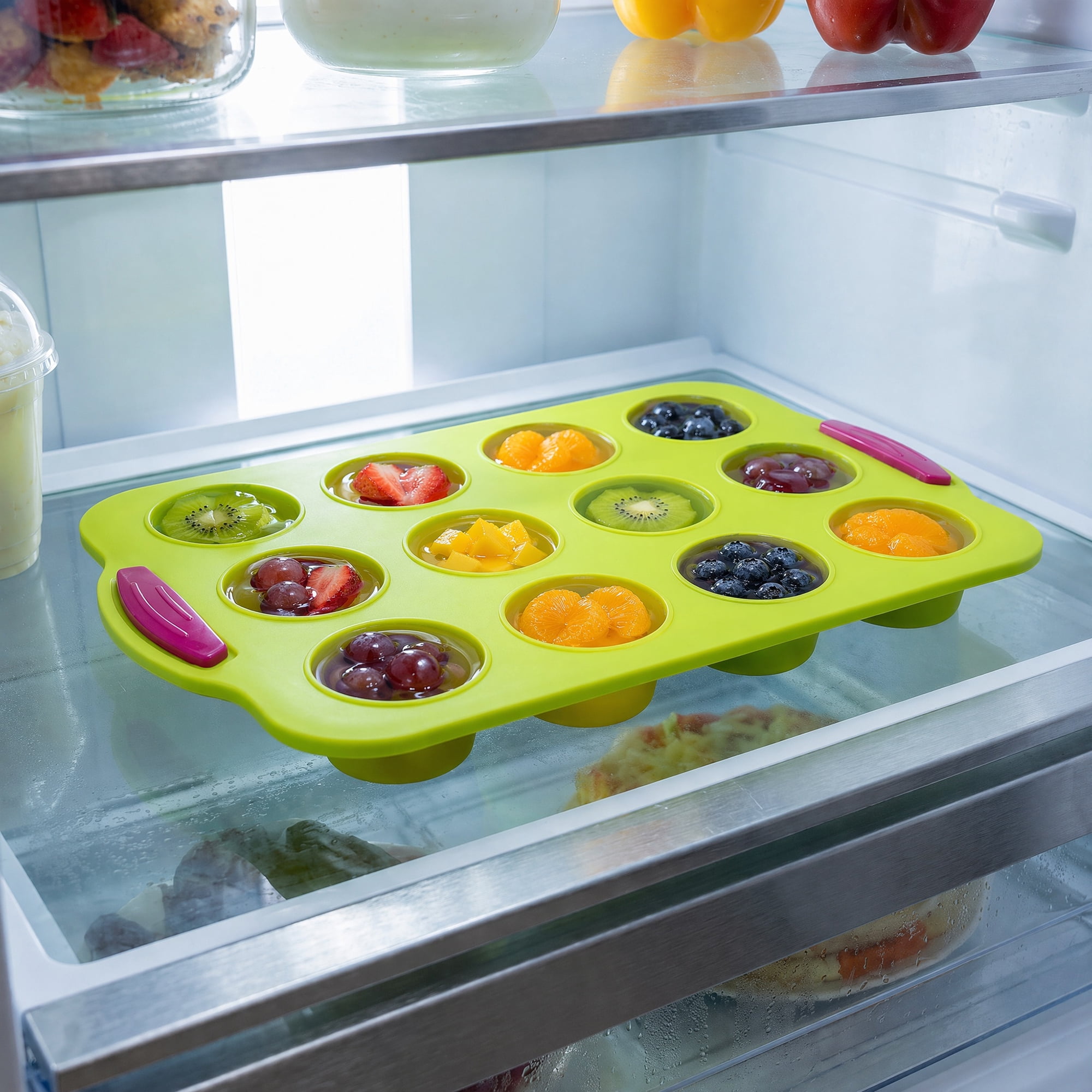 Unique Bargains Baking Pan 12-Cup Speckled Nonstick Silicone Tray for Bread Green 12"x7.9"