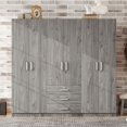 thumbnail image 4 of Cette Garde-Robe Offre un Grand Rangement & Haute Qualité/6 Portes, 70.9"X19.2"X68 Pouces, 4 of 11