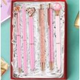thumbnail image 4 of Diamond Gold Glitter Pen Journaling Black Ink Retractable Crystal Glitter Fancy Pens Gifts for Women ose Gold Office Supplies Daily Pen Point Press Pens for School Office Fun Gifts (pink), 4 of 5