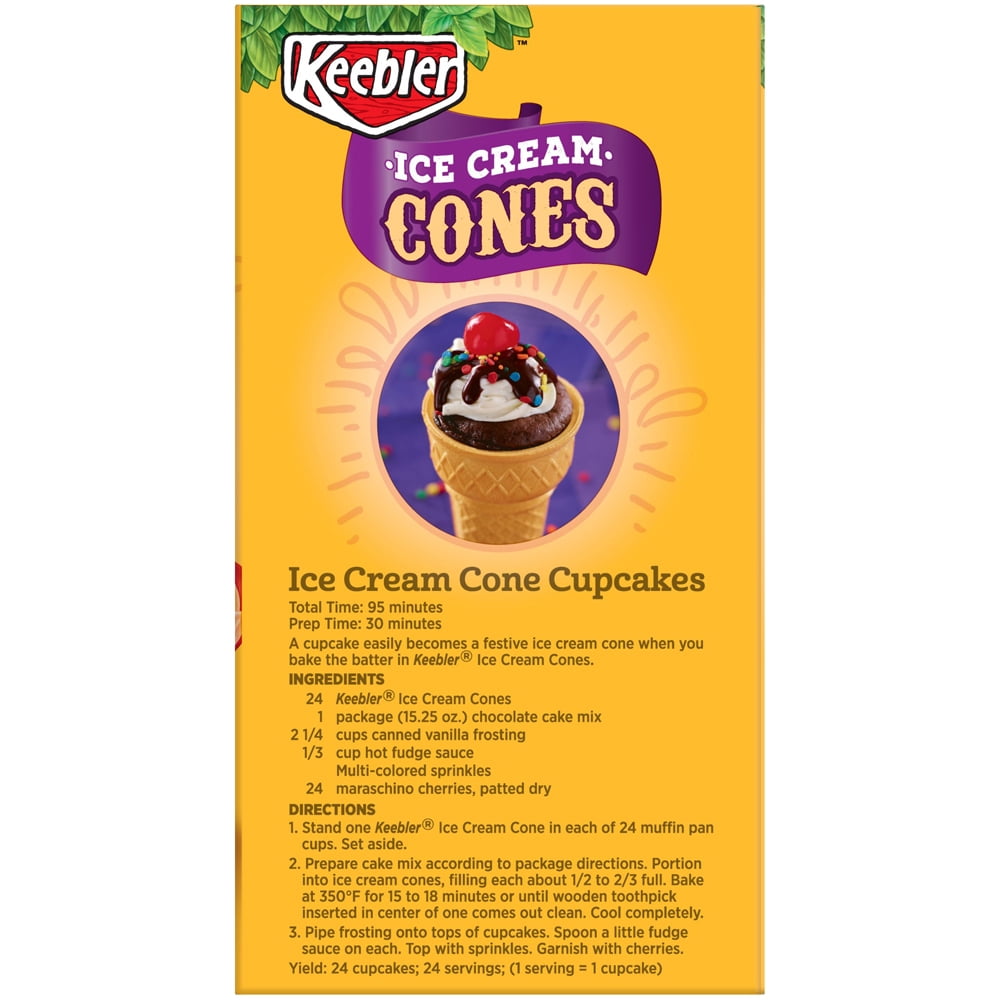 Keebler Sugar Free Crispy Ice Cream Cones, 3 oz, 24 Count
