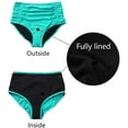 thumbnail image 4 of Charmo Womens High Waisted Bikini Bottom Ruched Side Swimsuits Bottoms Solid Tankini Briefs, 4 of 7