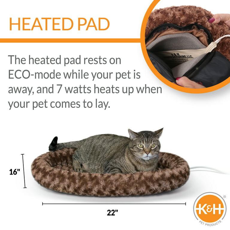 K&H Pet Products Thermo-Kitty Fashion Splash Mocha Large 16 X 22 Inches 