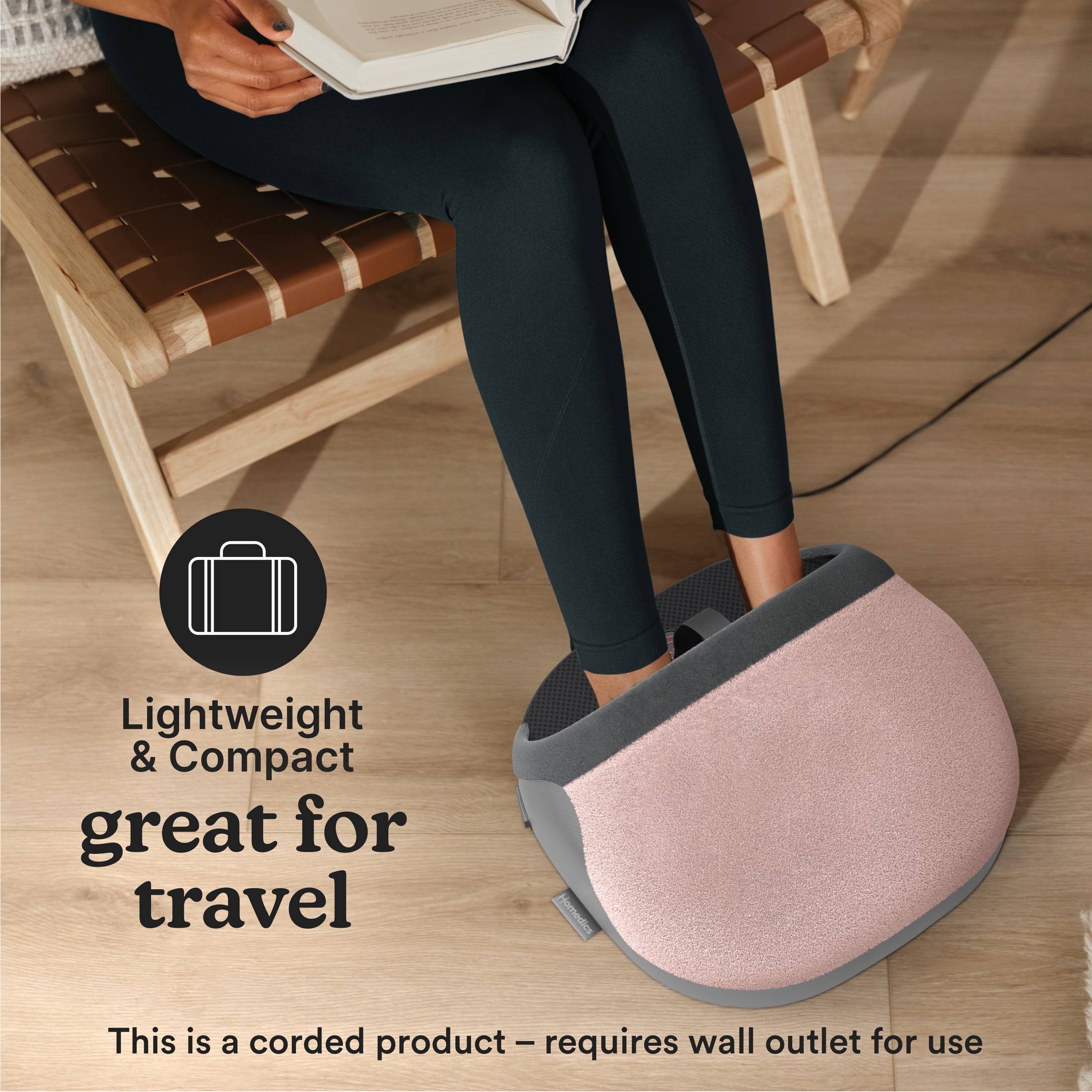 (3 pack) Homedics Soothing Foot Warmer and Vibrating Massager with Heat, Pink