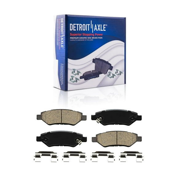 Detroit Axle - Rear Ceramic Brake Pads with Hardware Replacement for Chevrolet Camaro Cadillac CTS SRX Saab 9-4X