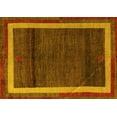 thumbnail image 1 of Ahgly Company Machine Washable Indoor Rectangle Abstract Yellow Modern Area Rugs, 2' x 5', 1 of 4