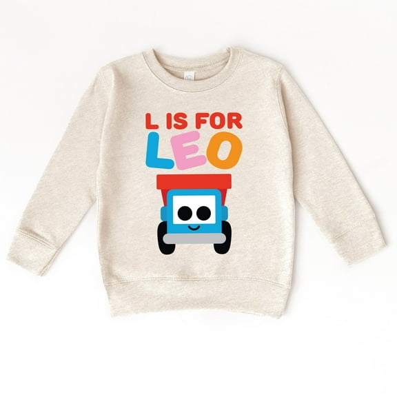 Leo the Truck L is for Leo  - Toddler Graphic Sweatshirt