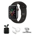 thumbnail image 1 of Remis à Neuf Apple Watch Series 5 Aluminium 44 mm A2095 (GPS + Cellulaire) Gris Cosmique avec Écouteurs Sans Fil, 1 of 5