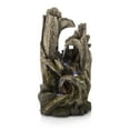 thumbnail image 5 of Alpine Corporation WIN786 40" Tall 4-Tier Rainforest Tree Trunk Waterfall Fountain with LED Lights, Outdoor Patio and Garden Decor, 5 of 11