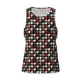 thumbnail image 4 of Easygdp Houndstooth Green Red Men's Tank Top, Sleeveless Muscle T Shirts, Breathable, Quick-Dry, Loose for Gym, Running, Fitness - 3X-Large, 4 of 9