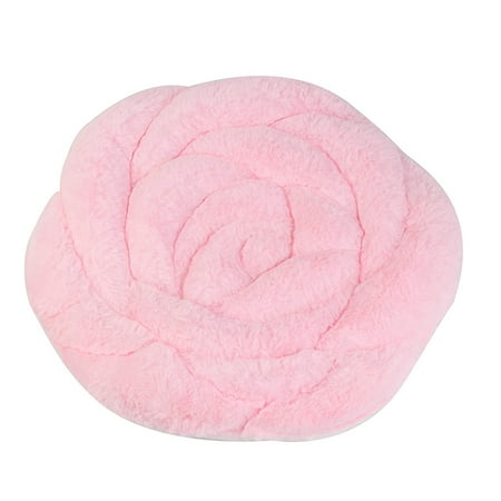 

amousa Rose Plush Cushion Chair Cushion Anti-skid Bay Window Cushion Futon 45X45CM