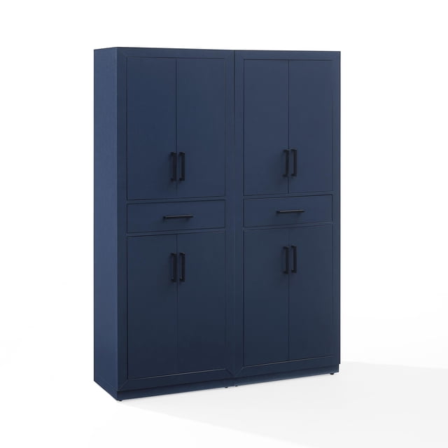 Crosley Furniture Isla 2-Piece Kitchen Storage Pantry Set in Navy