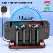 Charging dock storage base for Switch 2 Joy Con controller, multifunctional charging dock storage rack manager with USB charging cable, capable of charging 2 pairs of Joy Con 2 at the same time