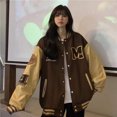 thumbnail image 1 of Las Mujeres Americanas Uniforme de Béisbol Abrigo de Todos Los Partidos Suelta Versión Coreana Estudiante Sudadera Chaqueta de Moda, 1 of 7