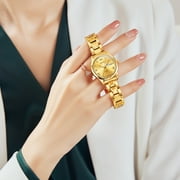 OLEVS Watches for Women Luxury Dress Quartz Analog Casual Gold Plated Stainless Steel Waterproof Luminous Date Fashion Ladies Wrist Watches Gifts Relojes para Mujer