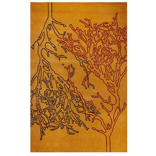 M A Trading MILVINORA052076 Hand Tufted 2069 5.17 ft. x 7.5 ft. Branches Rug - Orange