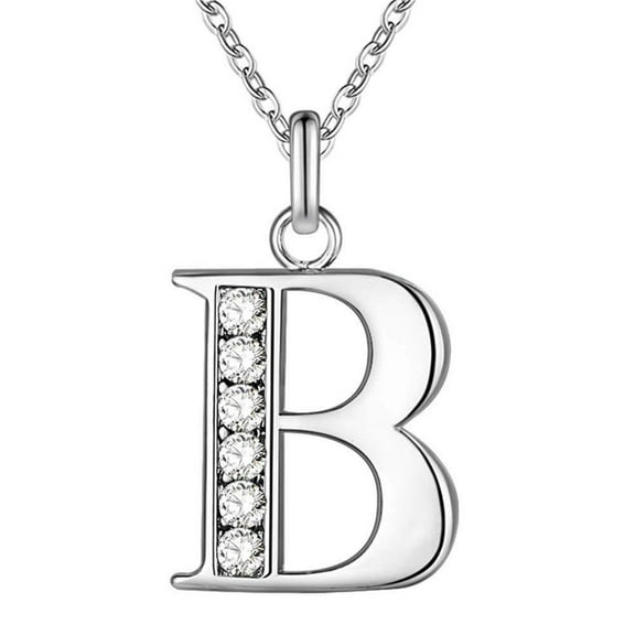 Miyuadkai Necklaces Jewelry Pendant Necklace Zirconia Alloy Initial Letter Alphabet Phase Necklace Necklaces & Pendants Jewelry B One Size
