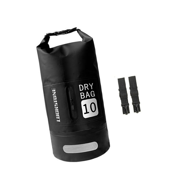 Bolsa seca impermeable, flotador, bolsa impermeable con correas para los hombros, kayak portátil 10L Negro