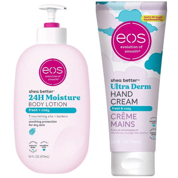 Bundle of eos Shea Butter Lotion & Hand Cream, Fresh & Cozy, for Dryness