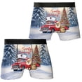 thumbnail image 3 of Santa is Coming Pomeranian Merry Christmas Xmas Noel Truck Tree All Over Print Boxer Briefs Underwear for Men Dad Pom Dog Lover Gifts - 02023, 3 of 6