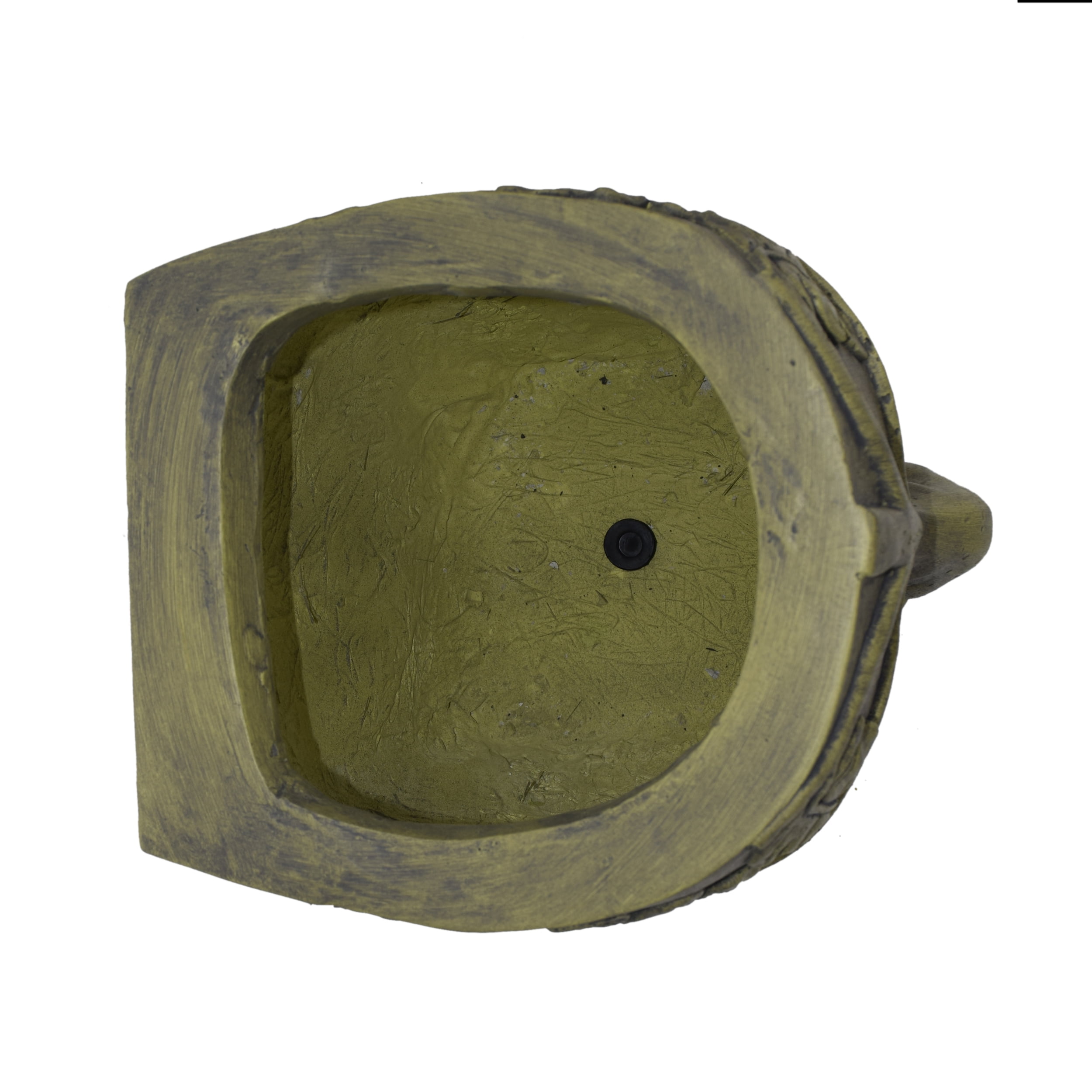 Lucian Outdoor Stone Mother Earth Urn, Antique Green