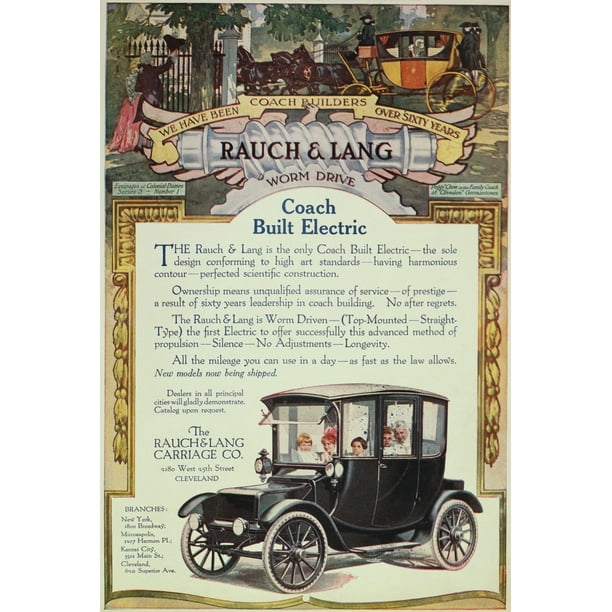 Stretched Canvas Art Rauch Lang Auto Ad 1914 Nrauch Lang Automobile Advertisement From An American Magazine 1914 Large 24 X 36 Inch Wall Art Decor Size Walmart Com Walmart Com