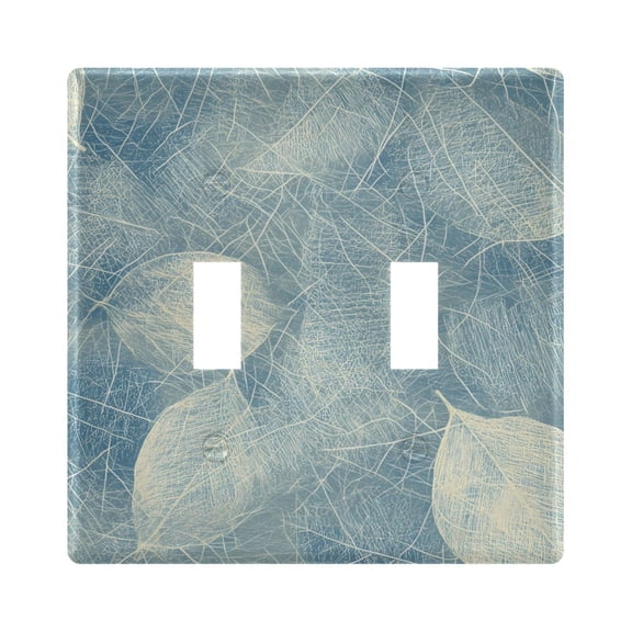 2 Gang Light Switch Cover Plate Hand Drawn Leaf Wall Plate Decorate Electrical Outlet Cover Plates 4.56”x4.48”