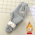 thumbnail image 2 of Tanhomme Boys Girls Fleece Lined Sweatpants, Soft Cotton Athletic Jogger Children Sweatpants New Boys Girls Fleece Pants Autumn Winter Wear Thickened Casual Warm Trousers, 2 of 3