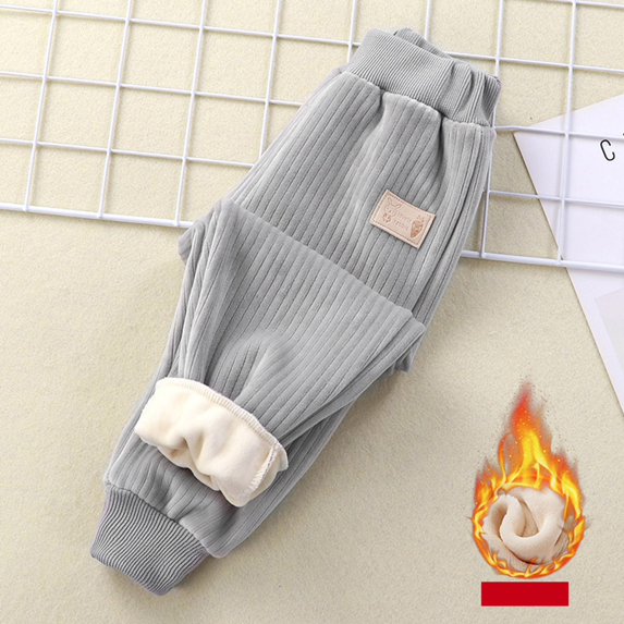 Splozh Track Pants Boys Children's Sweatpants Boys and Girls Fleece Pants Fall Winter Thickened Casual Warm Trousers,Grey,6-12 Months