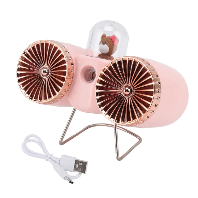 Ventilador de escritorio USB Jadeshay doble con 3 velocidades y luz nocturna