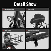 DYU 14 Foldable Electric Scooter for Adults - 500W Peak Motor, 36V 10AH Li-ion Removable Battery, City Commuter E Bike with Cargo Capability, Ideal for Urban Riding UL2849