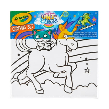 UPC: 0071662210687 | Crayola Unicorn Creatures Smaller Canvas Paint Set with 6 Washable Paints  MultiColor