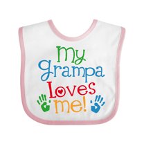 Inktastic My Grampa Loves Me Boys or Girls Baby Bib