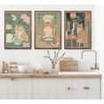 thumbnail image 3 of Cute Funny Japanese bathroom Cat Canvas Wall Art plant flower Tabby Cat Posters Prints paintings Vintage Japan Toilet Wall Decor Pictures for Bathroom Toilet Home Decoration Unframed, 3 of 6