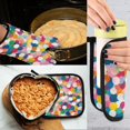 thumbnail image 5 of Yayeee Oven Mitts and Pot Holder Set of 4 Heat Resistant Kitchen Gloves Baking Hot Pad, Dark Colorful Circles, 5 of 5
