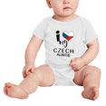 thumbnail image 2 of I Heart My Czech Auntie Love Flag Baby Romper (White, 12-18 Months), 2 of 5