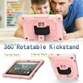 thumbnail image 5 of Dteck Heavy Case for Fire HD 8 Plus Tablet/ Fire HD 8 Case (10th Generation, 2020 Release), Full-body Protection Rugged Shockproof Case with 360 Rotating Stand & Shoulder Strap, Rosegold, 5 of 7