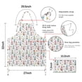 thumbnail image 3 of Easter and Gnomes White Pattern Apron with Pockets, Cotton Linen Waterproof Adjustable Apron for Women, Kitchen Cooking Gardening BBQ Salon Apron, 33x27 Inch, 3 of 6