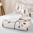 thumbnail image 4 of Homewish Dreamy Boho Dreamcatcher Twin Quilt Set,Watercolor Feathers Twin Coverlet Set,2-Piece, 4 of 7