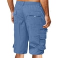 thumbnail image 6 of Resicozy Cargo Shorts Men Baggy Casual Summer Knee Length Bermuda Shorts Elastic Waist Big and Tall Multi Pockets Hiking Pants Royal Blue 4XL, 6 of 6