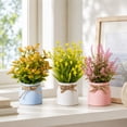 thumbnail image 5 of Bcylexb 6 Pack Artificial Potted Plants, Lifelike Faux Small Flower Arrangements with Green Leaves in Pots Fake Flowers for Desk Shelf Office Home Indoor Decor, 5 of 6