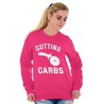 thumbnail image 4 of Cutting Carbs Pizza Cutter Foodie Unisex Plus Fleece Graphic Sweatshirt Brisco Brands 5X, 4 of 5