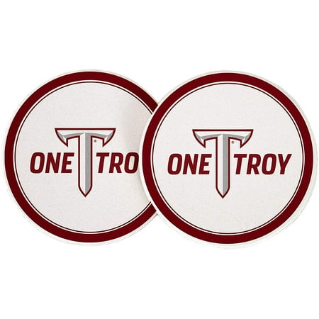 

Troy University Trojans NCAA Absorbent Sandstone Car Cup Coaster (Set of 2) Licensed Product (Design 4)