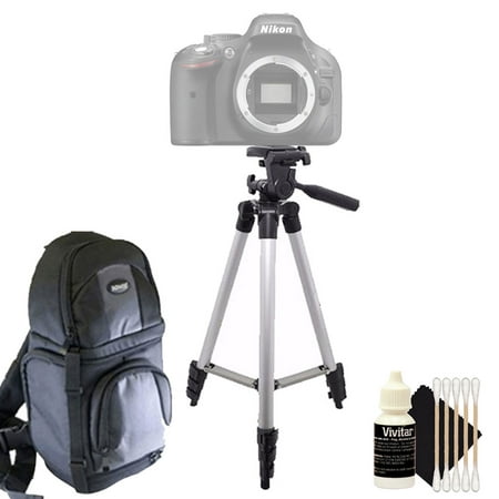 Image of Tall Tripod with Backpack and Cleaning Accessory Kit for Nikon D500 and D5300 and All Digital Cameras