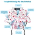 thumbnail image 3 of Funda para carrito de compras para bebé, funda para silla alta 2 en 1, suave, portátil y lavable a máquina, cómoda almohadilla de asiento de algodón con arnés de seguridad y bolsa de tela portátil, se, 3 of 5
